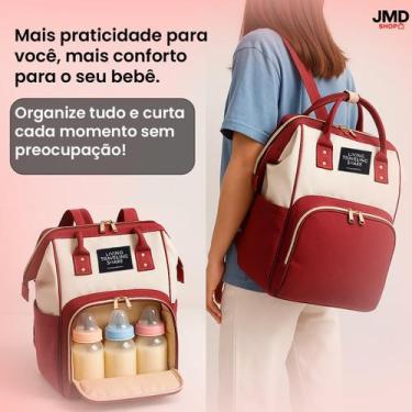 Imagem de Mochila Maternidade Térmica Impermeável Grande Com Bolso Frontal E Div