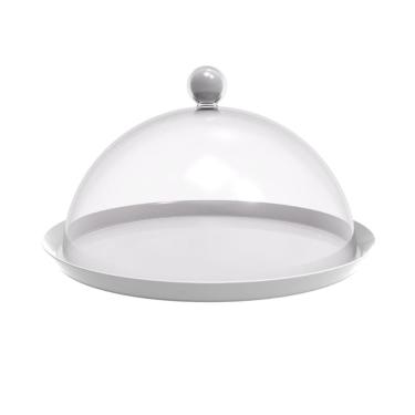 Imagem de Porta Bolo Bubble Crippa 30 Cm De Diametro Com Base Resistente E Cúpula Transparente Branca