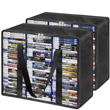 Imagem de PUTNATRUE Bolsas de armazenamento de DVD, pacote com 2 capas de armazenamento de Blu-ray DVD, bolsas de armazenamento de videogame altamente transparentes, organizador de mídia de plástico comporta