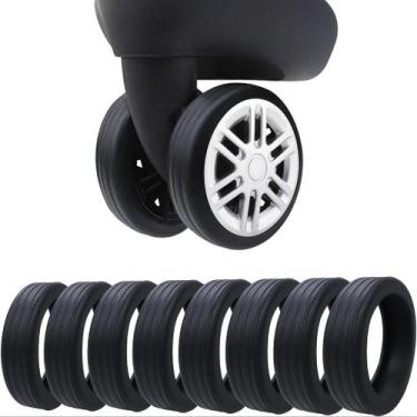 Imagem de Protetor Capa Roda Silicone Kit 8 Peças Mala Cadeira Rodinha Redutor R