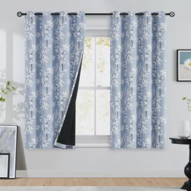 Imagem de Cortinas Blackout FMFUNCTEX Floral Blue 137x137cm 2 painéis