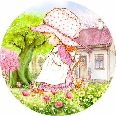 Imagem de Painel de Lona Redondo Bonequinha Casa Aquarela - Fabrika De Festa, 19