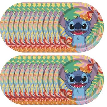 Imagem de Unique Artigos para festa de aniversário Lilo and Stich – 16 pratos de sobremesa