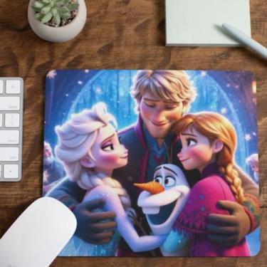 Imagem de Mouse Pad Frozen Personagens Tecido Emborrachado Pequeno 19x23 cm - Ca