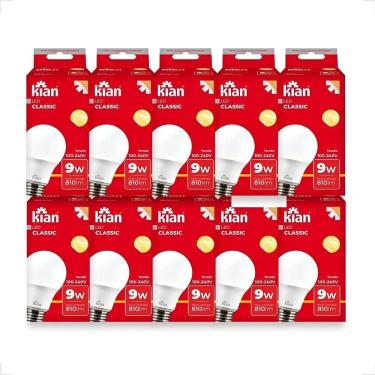 Imagem de 2X Kit 10 Lampadas Led E27 9W Branco-Quente Luz Amarela Bivo