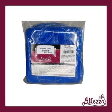 Imagem de Massa Para Biscuit AZUL JEANS 1kg Iniciante ao Profissional Para Artes