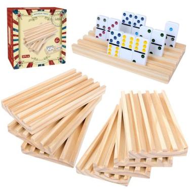 Imagem de Conjunto de prateleiras de dominó GOTHINK Wooden para dominós de trem 