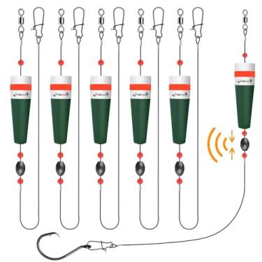 Imagem de Dovesun Rolhas de pesca pesadas de rolha de estourar boias de pesca rolhas de estourar rolhas para água salgada água doce verde boia comprimento 12,7 cm e flutuabilidade - 40 g x 5 peças