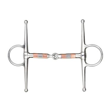 Imagem de menolana Freios para cavalos Freio para cavalos Western Horse Snaffle Mastigação aço inoxidável Treinamento Bit com rolo de cobre