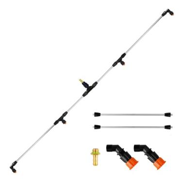 Imagem de 4 bocais Metel Poly Boom Wand com encaixe de latão de 1/10.2 cm e 3/20.3 cm, lança do pulverizador equipada com dois tipos de bicos, hastes de metal duráveis, acessório de pulverização agrícola e