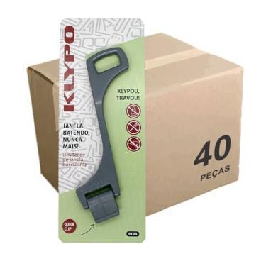 Imagem de NOVO KLYPO Limitador da Abertura de Janelas Basculantes 13 cm Cx. 40 peças (Cinza)