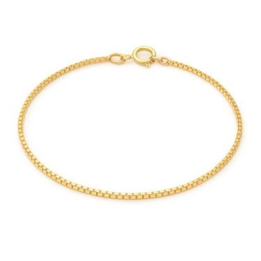 Imagem de Pulseira Veneziana Feminina 18cm Folheada a Ouro 18k - Papillon Semi J