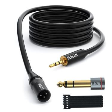 Imagem de Cabo Elecan de 3,5 mm (1/8 polegada) TRS para XLR 3 pinos 10 pés macho