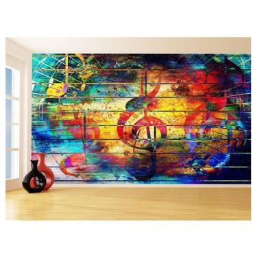 Imagem de Papel De Parede Musica Notas Musicais Cor Arte 3,5M Mus91