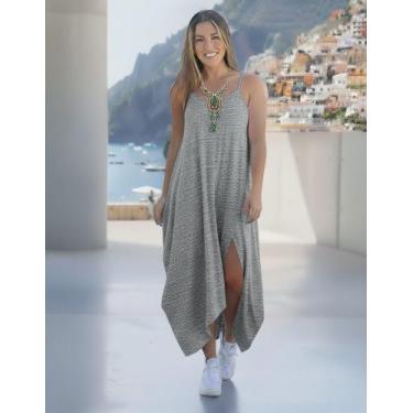 Imagem de vestido transpassado - neide moda, Cinza,  G44-46