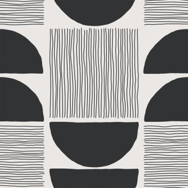 Imagem de Papel de parede VEELIKE Preto e branco Geométrico 45cmx3m