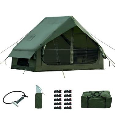 Imagem de Barraca de acampamento inflável WaldZimmer 6sq verde 3-4 pessoas
