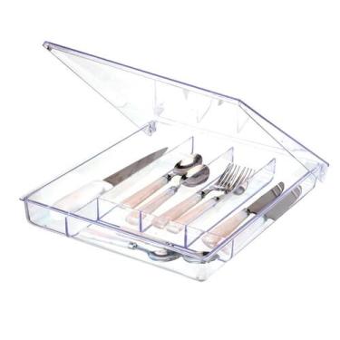 Imagem de Organizador de gavetas porta talheres com tampa acrilico  - KEITA
