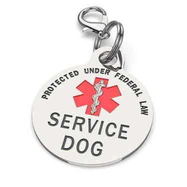 Imagem de Service Dog Tag K9King Premium em aço inoxidável para raças pequenas