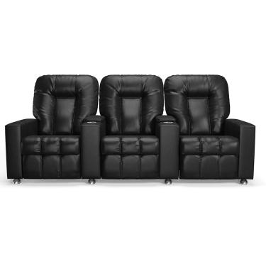 Imagem de Poltrona Reclinável Para Cinema 3 Lugares Sora PU Preto FH1 - D'Rossi