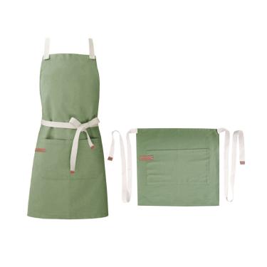 Imagem de Avental Verde Cintura Algodao Cafeteria Bar Vegano 2un