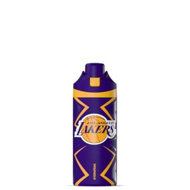 Imagem de Hydrapeak Garrafa de água isolada oficialmente licenciada pela NBA Los Angeles Lakers Oasis de 590 ml, garrafas de água de aço inoxidável com tampa, botão de pressão