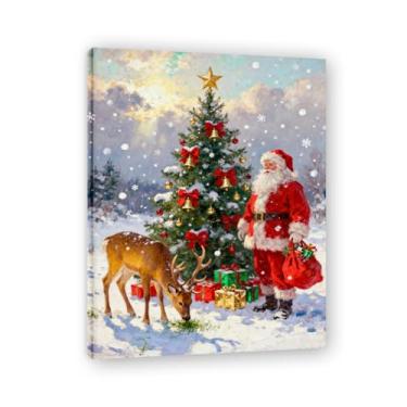 Imagem de Pôster de Natal de casa de fazenda, estampa de férias de inverno, decoração de parede de Natal vintage para decoração de galeria de quarto de fazenda A03. Moldura interna 60x80cm-23,7x31,5 pol