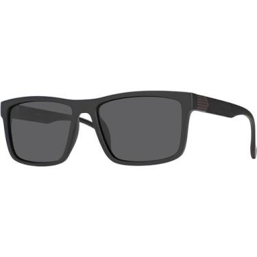 Imagem de Óculos de Sol Masculino Preto Polarizado UV400 Formato Quadrado Casual