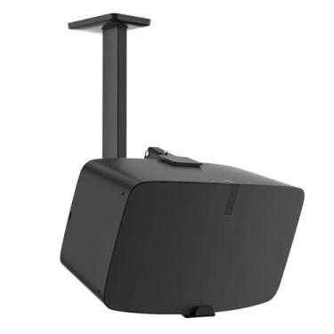 Imagem de Yibracki Suporte de teto de alto-falante de metal para Sonos Five & Play 5 Gen 2 - Suporte ajustável de inclinação e rotação para Sonos Play: 5 e Sonos 5 suporte de teto para som surround, preto