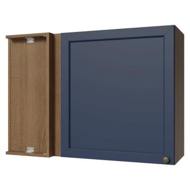 Imagem de Armário Aéreo De Canto 1 Porta Rustic/azul Vik Madesa Rustic/azul