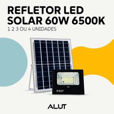 Imagem de Kit Refletor Solar Led Com Sensor 60w 6500k Branco Frio 110v 220v Ip65