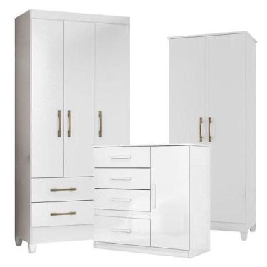 Imagem de Guarda Roupa Infantil Lima Com Cômoda Vênus E Armário Multiuso Jade Br