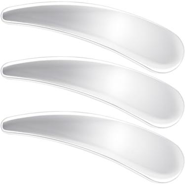 Imagem de Anyichend 3 mini espátulas de maquiagem de aço inoxidável, espátula reutilizável para cosméticos para cuidados com a pele, aplicador de colher, ferramentas de beleza para misturar loções, cremes