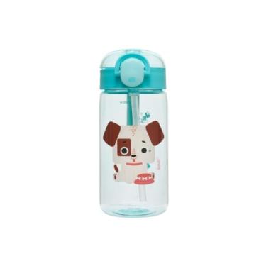 Imagem de Garrafa Copo Infantil Com Canudinho Em Silicone Antivazamento Tritan Kouii Theo 460ml Antiengasgo