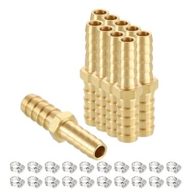 Imagem de HARFINGTON 2 peças 3/20.3 cm a 5/40.6 cm encaixe de farpa de latão com 4 peças de braçadeira de latão, emendador de metais para impressão 3D, compressor de ar, máquina CNC, matrizes