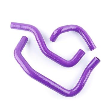Imagem de XAJINGSU Kit de mangueira de refrigeração de radiador de silicone compatível com KAWASAKI NINJA ZX600 ZX-6R 2003-2008 3 peças, 11 cores (roxo)