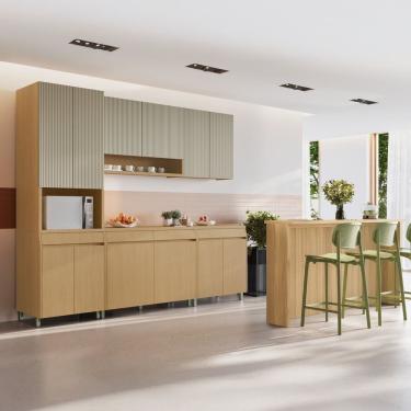 Imagem de Cozinha Completa 6 Peças 12 Portas 4 Gavetas Carvalho-greige