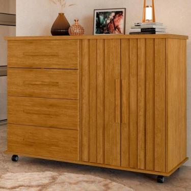 Imagem de Cômoda 2 Portas e 4 Gavetas Ripado Lady - J&A Móveis