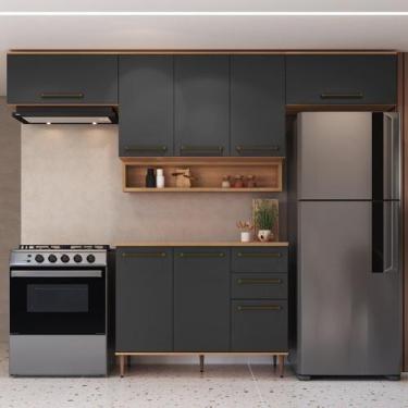 Imagem de Cozinha Modulada 6 Peças com Tampo 120cm 8 Portas 2 Gavetas com Nicho 