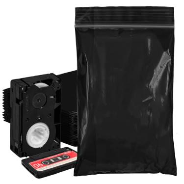 Imagem de PUREVACY Sacos pretos com zíper para embalagem, 15 x 23 cm. Pacote com 1000 sacos de plástico. Sacos de plástico recicláveis. Sacos de zíper de polietileno de 2 mm de espessura. Saco reciclável com