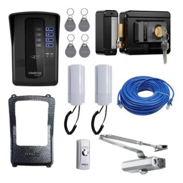 Imagem de Kit Porteiro Collective 4 Intelbras C 2 Pontos Tags Botoeira