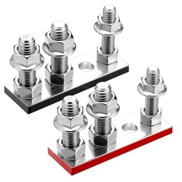 Imagem de Otoolling 2 peças de adaptador de terminal de bateria para baterias de lítio e chumbo-ácido, terminais de terminal marítimo zincado elétrico para terminais de plugue de substituição de postes de
