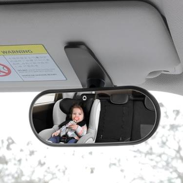 Imagem de EOHMAK Espelho retrovisor de carro espelhos retrovisores para bebês 360 espelhos interiores automotivos ajustáveis carros espelho traseiro para observação de crianças (base de clipe)