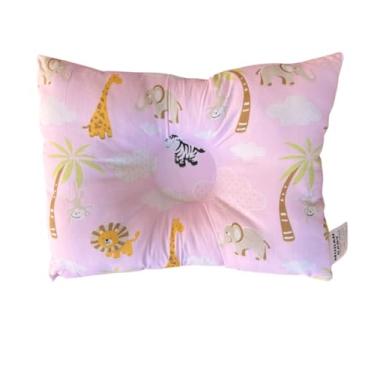 Imagem de Travesseiro Anatômico Bebê para Berço e Carrinho, Safari, 27x37cm (Rosa Bebê)