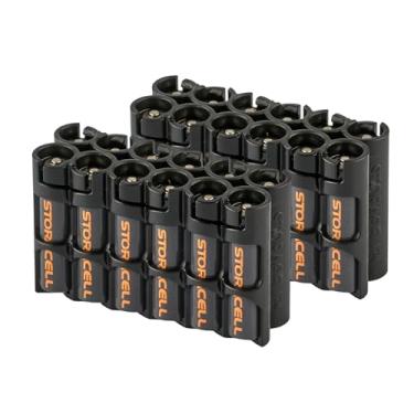 Imagem de Storacell Suporte de armazenamento de bateria AAA (pacote com 2), preto, comporta 12 pilhas AAA (não incluídas), o suporte de bateria original, feito nos EUA