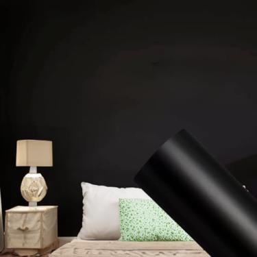 Imagem de Papel Adesivo Preto Decorativo 5 metros = 1 Rolo de 5m X 45cm Para Parede Móveis Geladeiras Eletrodoméstico