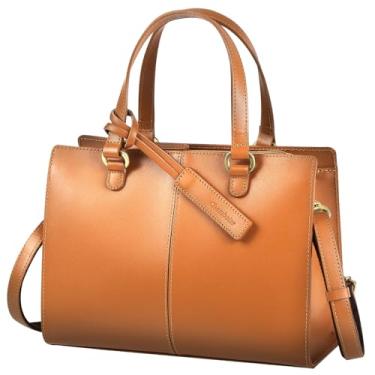 Imagem de Chamboise Bolsa de ombro bidirecional de couro legítimo, tamanho compacto 25 x 18 x 9,9 cm, 5 cores, feita no Japão, Camelo, Clássico