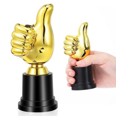 Imagem de Quilax Prêmio Mini Thumbs Up Trophy, Troféus vencedores de plástico de 13 cm para celebrações, esportes, sala de aula, escritório e competições