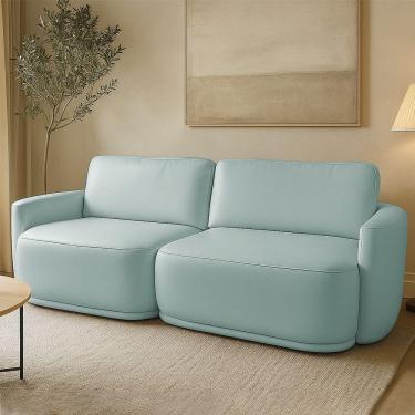 Imagem de Sofá 2 Lugares Orgânico 194cm Modulado Para Sala Brumma Bouclê K01 - D'rossi Cor Azul