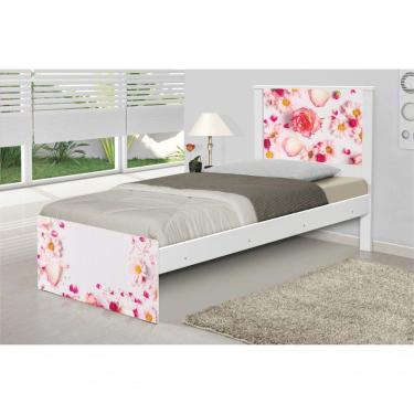 Imagem de Cama Solteiro Rosas Com Colchão